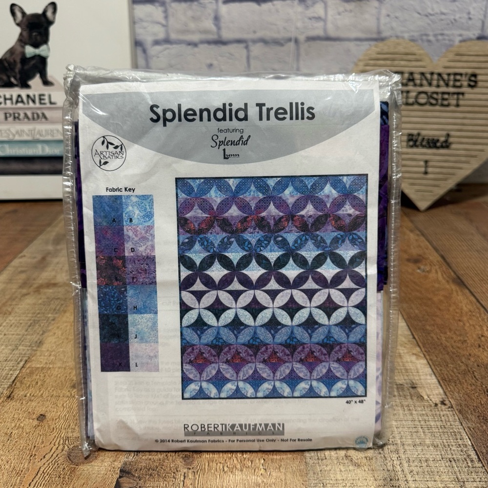 Robert Kaufman Quilt Kit Splendid Trellis Artisan Batik Prints Finishes 40 X 48